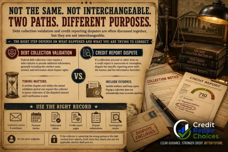Debt Validation and Credit Report Disputes Are Different Rights