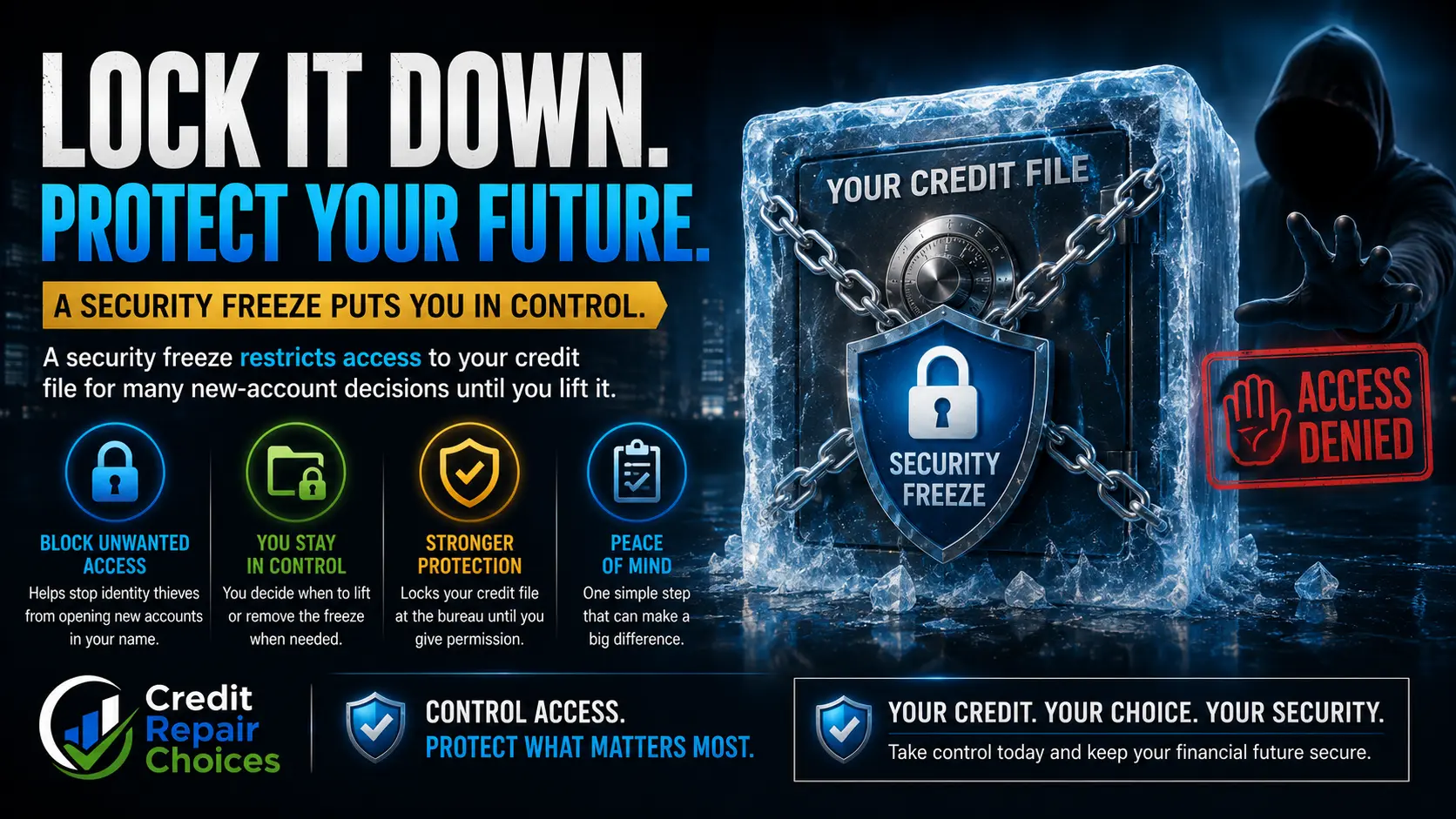 How a credit freeze differs from credit monitoring.