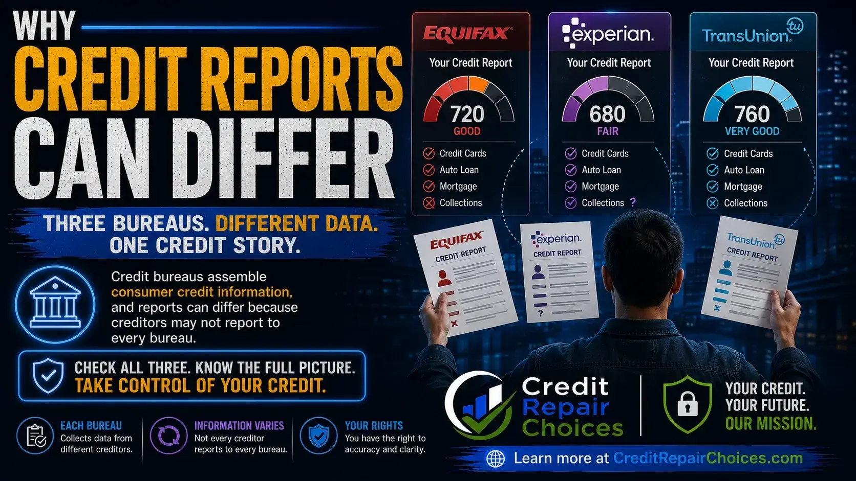 Why one credit report can look different from another.