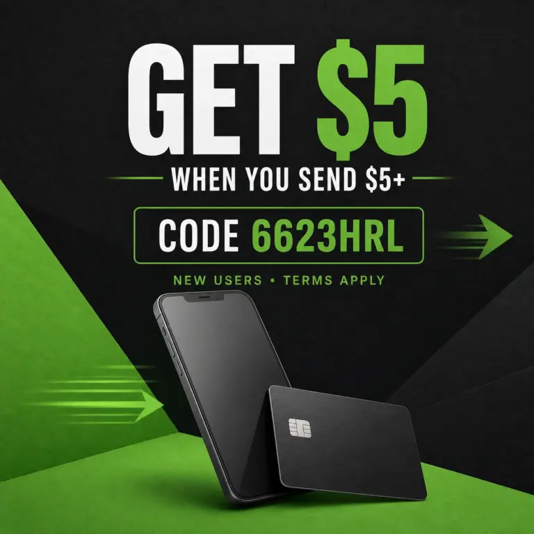 Get $5 when you send $5 or more with Cash App using referral code 6623HRL. New users only; terms apply.