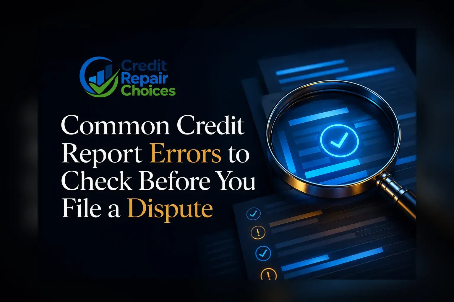 Common Credit Report Errors to Check Before You File a Dispute