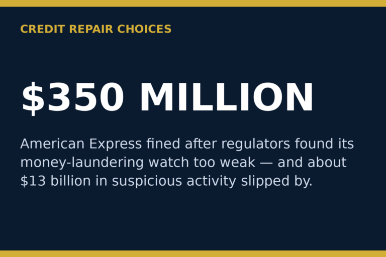 Graphic: $350 million — American Express fined over money-laundering watch failures, Credit Repair Choices